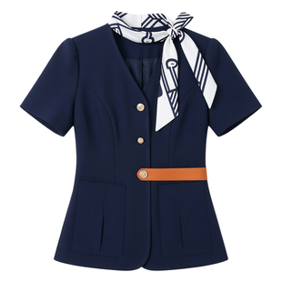 新款ktv公主工作服酒店服务员夜场夜总会dj短袖前台制服高端套装