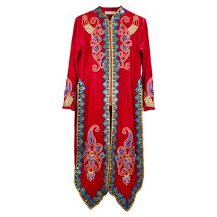 新疆舞蹈演出服高定款维族舞蹈舞台表演服外套民族舞长款马甲女款