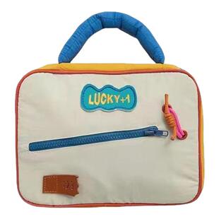 可爱撞色化妆包超大容量多功能新款分区收纳便携式外出旅行收纳包