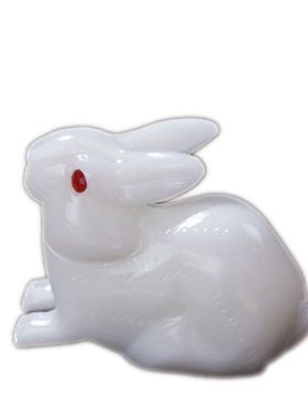 风水摆件玉石吉祥物生肖兔