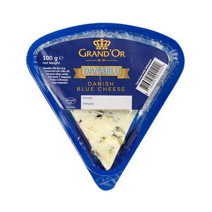 丹麦进口格兰特蓝纹干酪小三角蓝波芝士臭奶酪即食涂抹乳酪100g装