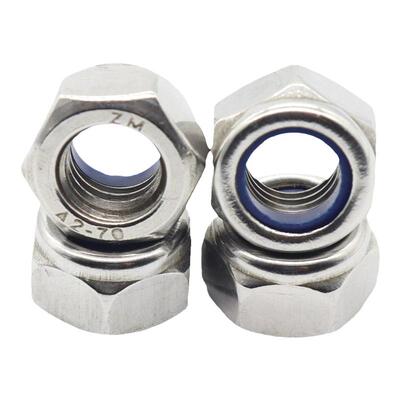 不锈钢尼龙自锁防滑防松六角螺母