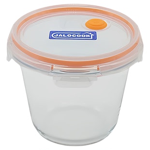 JALOCOOK嘉乐扣高硼硅玻璃圆形保鲜盒微波炉适用密封罐上班带汤盒