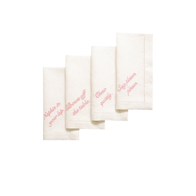 Chefanie Pink Manners Dinner Napkins Set Of 4revolve时尚小众