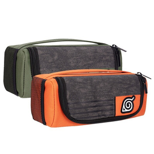 得力火影忍者笔袋文具盒男孩铅笔盒男童大容量小学生五六年级新款高颜值动漫佐助卡卡西文具袋初中生高中生用