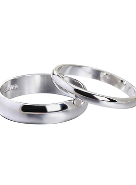 爱依依素圈光面简约情侣戒指