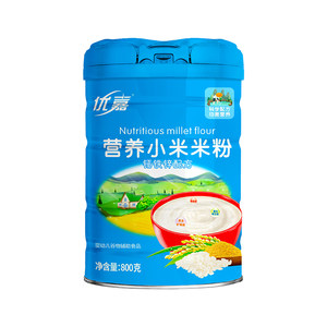 优嘉母婴米粉企业店优嘉小米婴儿米粉婴幼儿营养米糊宝宝辅食钙铁锌800克罐装6个月+
