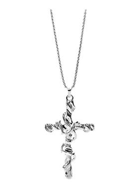荆棘缠绕十字架项链毛衣链