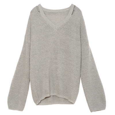 Carolingian松弛气质！美丽诺细羊毛廓形云柔触感V领毛衣亲肤上衣