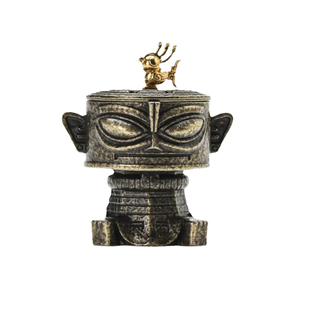 三星堆香炉创意青铜摆件盘香薰炉家用室内文创沉香熏香炉香篆套装