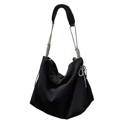 日系牛津布大容量托特包休闲绳结可调节学院风单肩斜挎通勤包包女