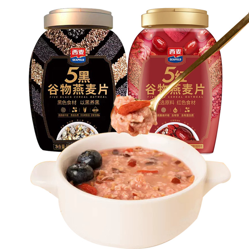 西麦5黑谷物燕麦片0添加白砂糖