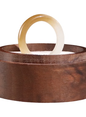 天然和田玉糖白玉素圈戒指带鉴定