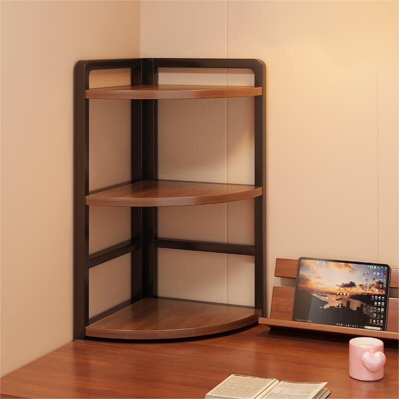 书架桌面置物架办公室桌上转角书桌三角架书柜墙角简易收纳架小型