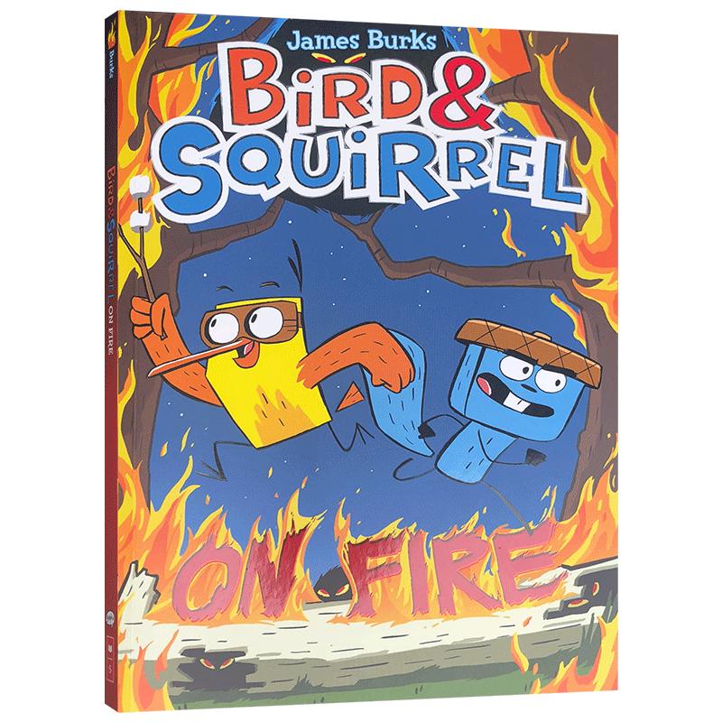 英文原版Bird & Squirrel on Fire小鸟与松鼠的故事 环游旅游全彩卡通故事绘本儿童课后阅读英文启蒙故事书7-10岁句型简单英语启蒙