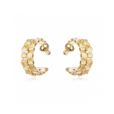 高级感意大利拉丝耳环