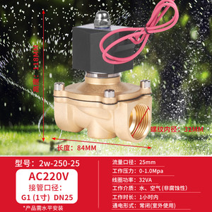 常闭电磁阀220v24v控制防水阀膜片密封气阀开关12v线圈4分6分电子