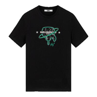 KARL LAGERFELD夏季新款刺绣【棉】短袖T恤老佛爷轻奢男士上衣