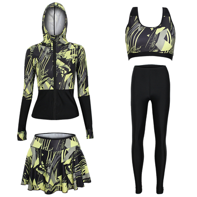 潜水服游泳衣女四件套分体裙式