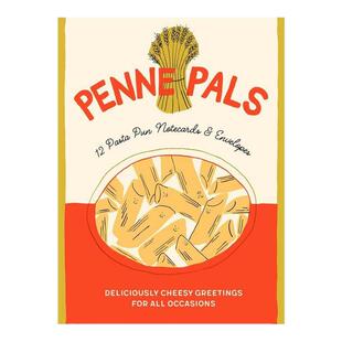 【预售】通心粉的爱双关语记事卡英文文创卡牌ChronicleBooks进口原版书盒装14岁以上Penne Pals 12 Pasta Pun Notecards & Enve
