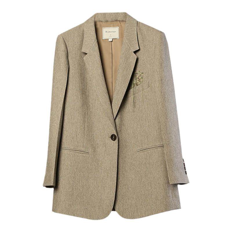 Bouthentique商场同款通勤平驳领直身宽松型西装外套222331J1R13