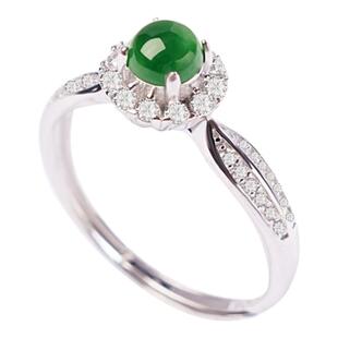 宫里上新翡翠戒指女纯银指环天然冰种玉石开口轻奢高级感生日礼物