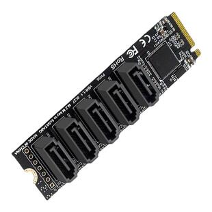 CY M2 PCIE SATA 6G 5口硬盘扩展转接卡NVME扩容JMB585支持PM免驱
