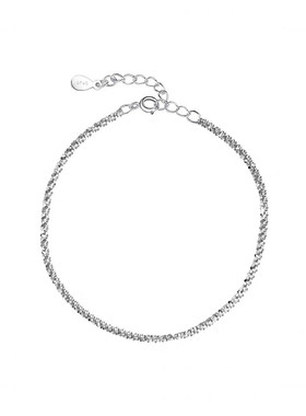 百搭气质款纯银闪光雪花手链