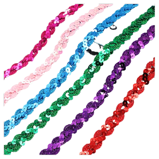 环保波浪亮片条珠片带服装辅料DIY1.5CM演出服装亮片花边带