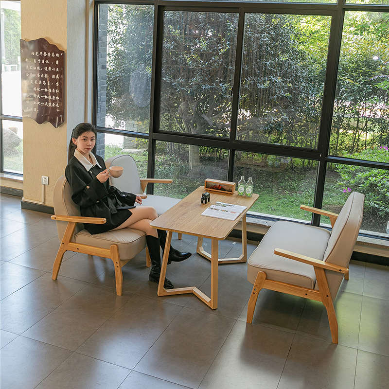 咖啡厅桌椅组合奶茶店沙发休闲商用接待简约餐厅卡座洽谈酒吧座椅