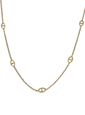 钛钢猪鼻子女不掉色叠戴简约项链