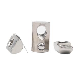 304不锈钢铝型材螺母欧标T型滑块螺帽弹性钢珠国标锤头船形螺母块