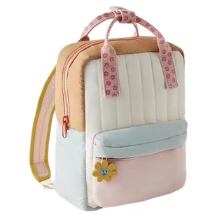 小清新太阳花拼接色双肩包 2026新款可爱女童 幼儿园小学生小书包