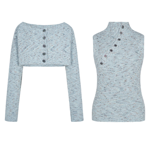 dorydory 原创设计 一字肩艺术生奶乖毛衣针织衫两件套女秋冬上衣