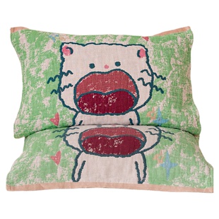 大笑猫枕巾a类纯棉纱布枕巾2025新款全棉枕巾纯棉100全棉防头油