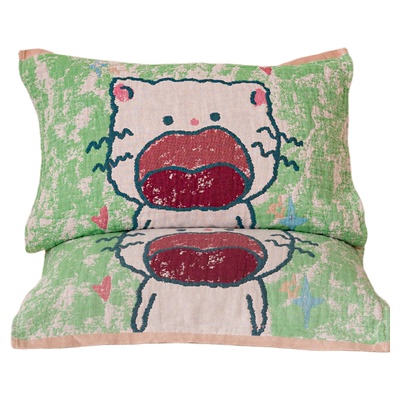 大笑猫纯棉纱布枕巾2025新款