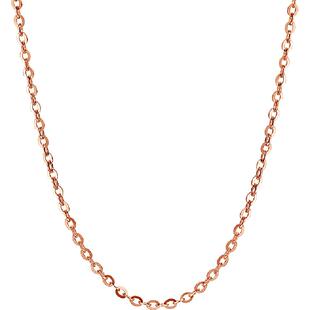 梦金园18K金项链彩金玫瑰金锁骨链O字素链延长链尾链百搭时尚礼物