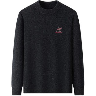 啄木鸟冬季男款毛衣大码男装加肥加大保暖衣加绒加厚宽松雪貂毛衫