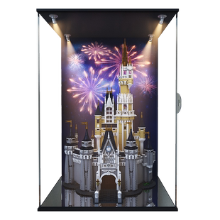 适用乐高迪士尼城堡展示盒亚克力 71040积木模型防尘罩透明收纳罩