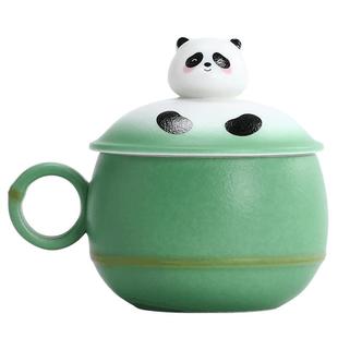 梅岭先生国宝熊猫男女生情侣马克杯水杯子咖啡杯个性定制生日礼物