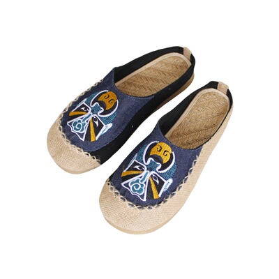 男女情侣亚麻拖鞋包头民族风夏季