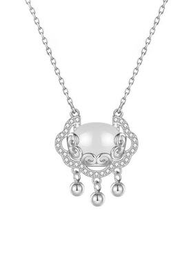 s999高级简约轻奢平安锁吊坠纯银