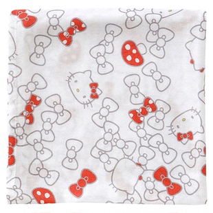 日本Hoppetta竹纤维HELLO KITTY多功能纱布包巾婴儿新生抱毯包被