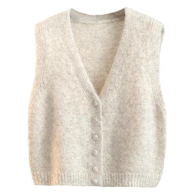V领针织亮片开衫马甲叠穿坎肩