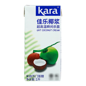 Kara佳乐椰浆1Lx12盒印尼原装进口纯正椰浆烘焙商用椰奶椰浆整箱