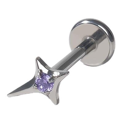 CrazyRabbit钛合金四芒星耳钉