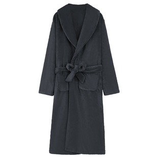 都市丽人法兰绒睡袍男款秋冬季新款加绒加厚保暖浴袍男士家居套装