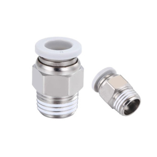 气管快速接头精品白色气动快插螺纹直通PC4-M5/6-01/10-03/12-04