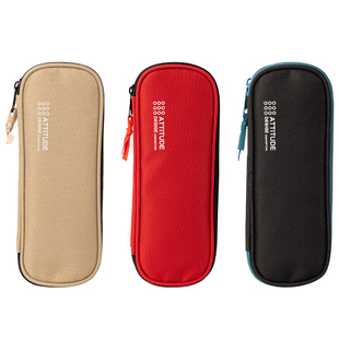 得力三拉链运动风笔袋大容量简约牛津布铅笔盒小学生用耐脏耐磨文具盒初高中生男女孩子儿童便携多功能文具