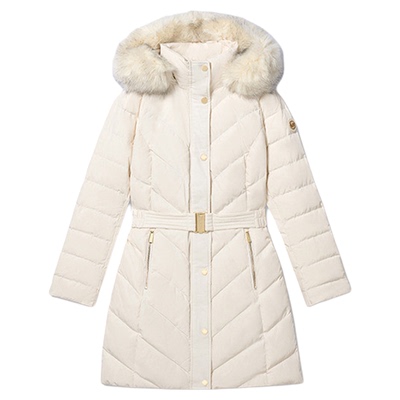 MICHAEL KORS MK 女士中长款连帽羽绒服 可拆卸毛领